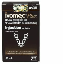 Best Sale ✨ Merial IVOMEC® Plus Injectable Wormer 50 ML 😉